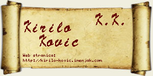 Kirilo Ković vizit kartica